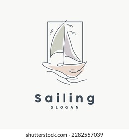 Sailboat Logo Design, Fishing Boat Illustration, Fishing Boat Company Brand Vector Icon, Boat Shop Design, Fish Shop, Transportation