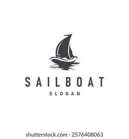 Sailboat Logo Design, Fishing Boat Illustration, Fishing Boat Company Brand Vector Icon, Boat Shop Design, Fish Shop, Transportation