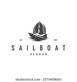 Sailboat Logo Design, Fishing Boat Illustration, Fishing Boat Company Brand Vector Icon, Boat Shop Design, Fish Shop, Transportation