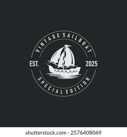 Sailboat Logo Design, Fishing Boat Illustration, Fishing Boat Company Brand Vector Icon, Boat Shop Design, Fish Shop, Transportation