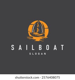 Sailboat Logo Design, Fishing Boat Illustration, Fishing Boat Company Brand Vector Icon, Boat Shop Design, Fish Shop, Transportation