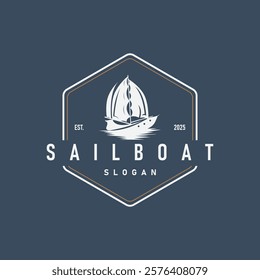 Sailboat Logo Design, Fishing Boat Illustration, Fishing Boat Company Brand Vector Icon, Boat Shop Design, Fish Shop, Transportation