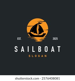 Sailboat Logo Design, Fishing Boat Illustration, Fishing Boat Company Brand Vector Icon, Boat Shop Design, Fish Shop, Transportation