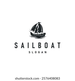 Sailboat Logo Design, Fishing Boat Illustration, Fishing Boat Company Brand Vector Icon, Boat Shop Design, Fish Shop, Transportation