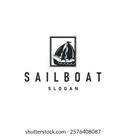 Sailboat Logo Design, Fishing Boat Illustration, Fishing Boat Company Brand Vector Icon, Boat Shop Design, Fish Shop, Transportation