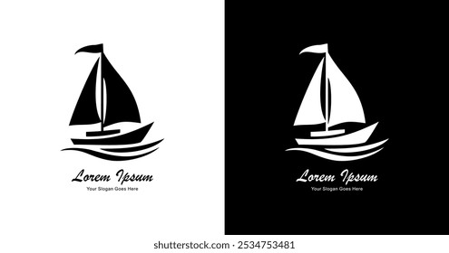 Sailboat logo design with modern style