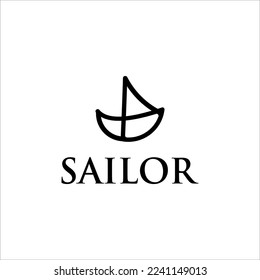 sailboat logo design simple concept