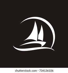 sailboat logo design template vector