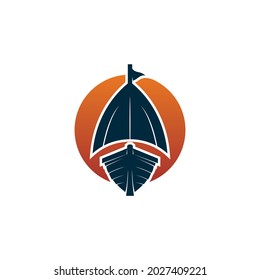 Sailboat logo design vector graphic
