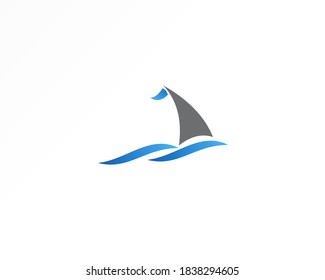 Sailboat logo design Vector Template