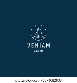 Sailboat logo design Vector template