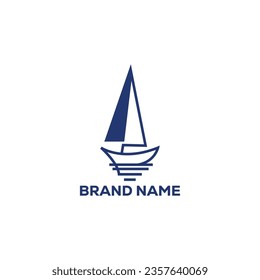 Sailboat logo design Vector template