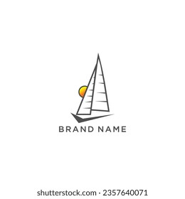 Sailboat logo design Vector template