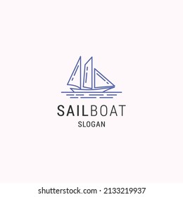Sailboat logo icon design template