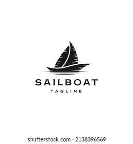 Plantilla de diseño de iconos del logotipo de la embarcación de vela