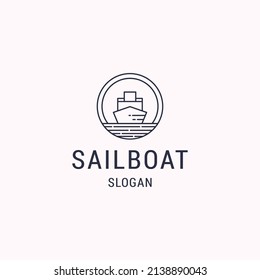 Sailboat logo icon design template vector illustration