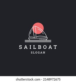 Sailboat logo icon design template vector illustration
