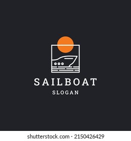 Sailboat logo icon design template vector illustration