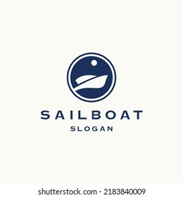 Sailboat logo icon design template vector illustration