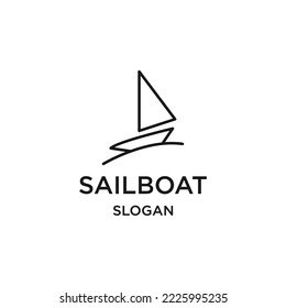 Sailboat logo icon design template vector illustration