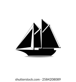 sailboat logo icon vector illustration