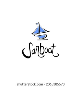 sailboat logo illustration vector, abstract vector