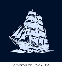 Sailboat Logo: Perfect for Maritime Businesses and Sailing Adventures.