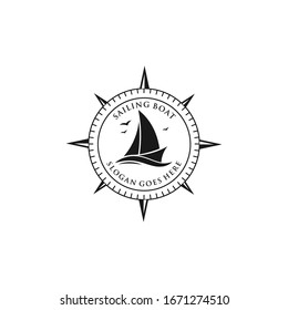 Sailboat logo, Sailing boat icon symbol ,vector illustration