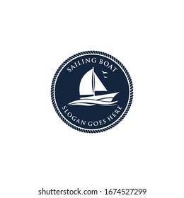 Sailboat logo, Sailing boat icon symbol ,vector illustration