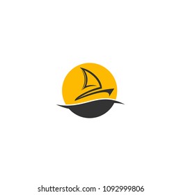 Sailboat logo, sailing logo design, vector icons.