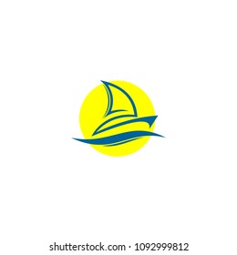 Sailboat logo, sailing logo design, vector icons.