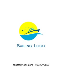 Sailboat logo, sailing logo design, vector icons.