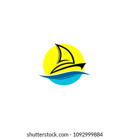Sailboat logo, sailing logo design, vector icons.