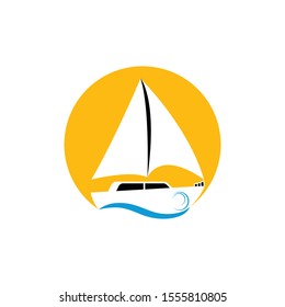 Sailboat logo, sailing logo design, vector icons.