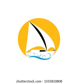 Sailboat logo, sailing logo design, vector icons.