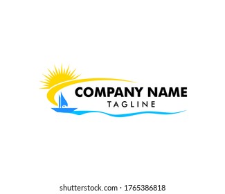 Logotipo de velero, iconos vectoriales de diseño del logotipo de vela
