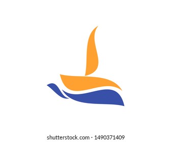 Sailboat logo symbol design vector template. simple modern logo sailboat design. logo for event, brand, business factory