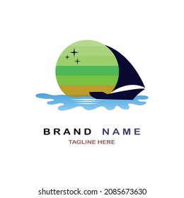 vectores de diseño de la plantilla de logotipo de velero para marca o empresa y otros