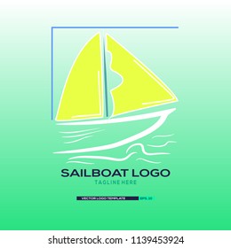Sailboat logo Template. Vector Illustration eps.10