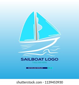 Sailboat logo Template. Vector Illustration eps.10