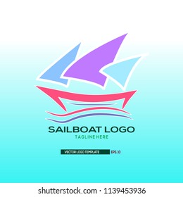Sailboat logo Template. Vector Illustration eps.10