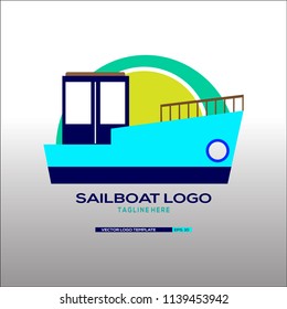 Sailboat logo Template. Vector Illustration eps.10