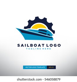 Sailboat logo Template. Vector Illustration eps.10