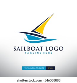 Sailboat logo Template. Vector Illustration eps.10