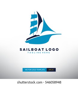 Sailboat logo Template. Vector Illustration eps.10
