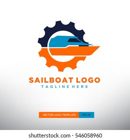 Sailboat logo Template. Vector Illustration eps.10