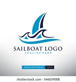 Sailboat logo Template. Vector Illustration eps.10