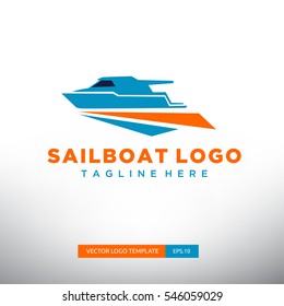Sailboat logo Template. Vector Illustration eps.10