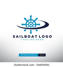 Sailboat logo Template. Vector Illustration eps.10