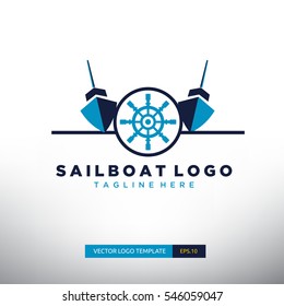 Sailboat logo Template. Vector Illustration eps.10